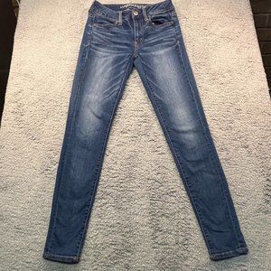American Eagle Outfitters Jeans skinny blue jeans with Strach waist Us 0